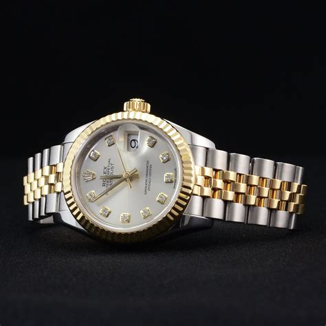 buy pre owned rolex ladies stainless steel diamond markers|Pre.